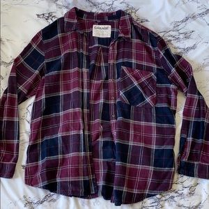 Oversized Burgundy Boyfriend Flannel
